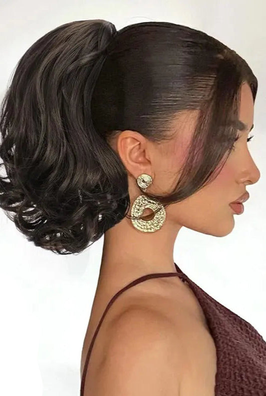 14-Inch Natural Curly Clip-In Hair Extensions – High-Quality Synthetic Fiber in Piano Colors