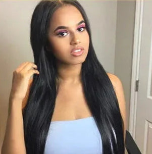 Lovingme 100% Straight Hair Weft & Closure – 12-30 Inches, Tangle-Free, Curly & Dyeable