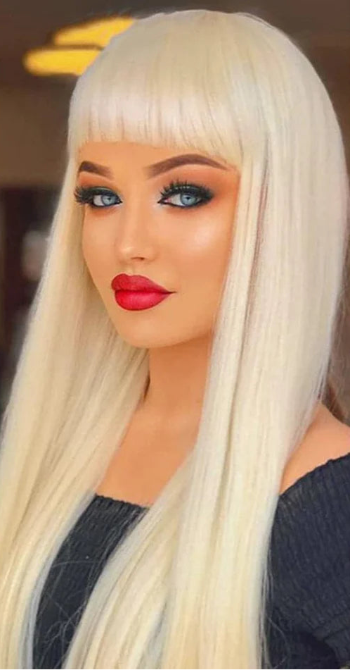 26+ Inch Straight 613 Honey Blonde Human Hair Wig – 180% Density, Dyeable & Long-Lasting