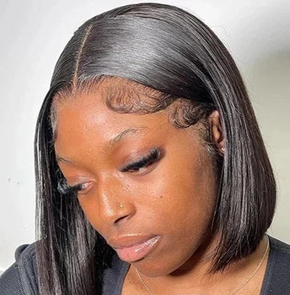 Short Straight Human Hair Lace Wig – 4x4 & 13x4 Light Brown Lace, Hair, 4-16 Inches