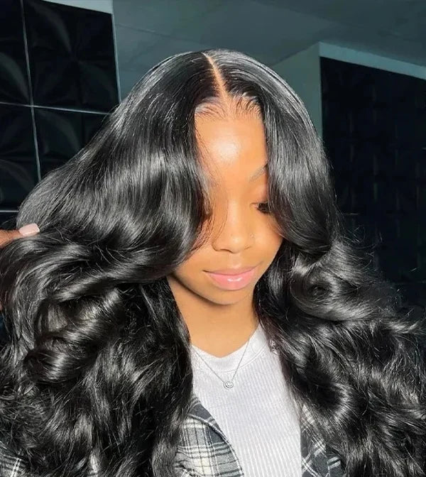 Long 26+ Inch Body Wave Lace Front Wig – Transparent Swiss Lace, 100% Human Hair