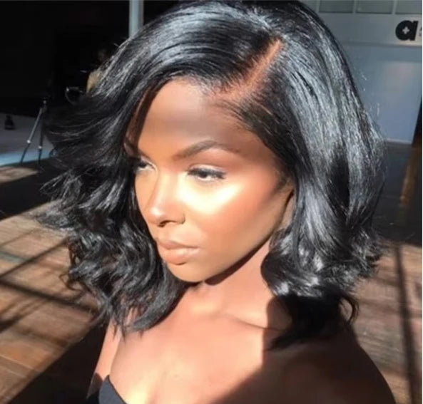 Short Body Wave Lace Front Wig – Transparent Swiss Lace for Natural Elegance