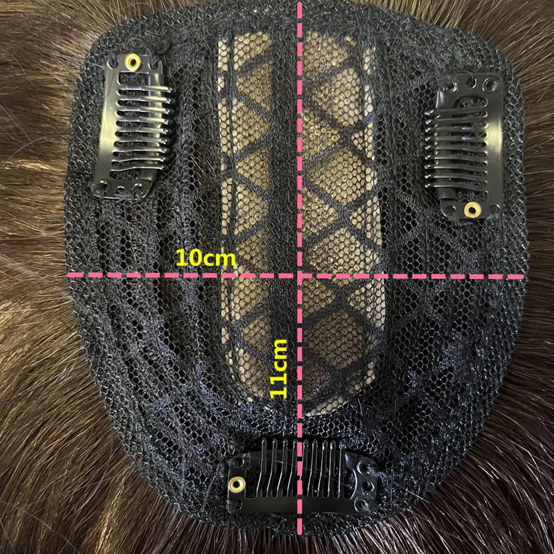 Invisible Human Hair Toppers for Women – 12-inch Thin Clip-in Wiglets for Mild Hair Loss & Grey Hair Coverage