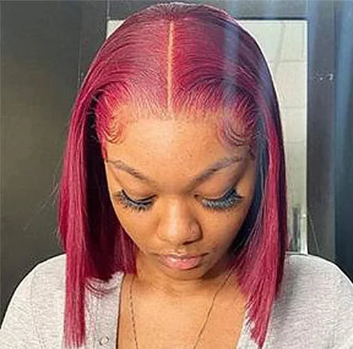 13x4 HD Lace Front Bob Wig – Vietnamese Human Hair, Straight, Pre-Plucked, No Shedding, 8-14 inches