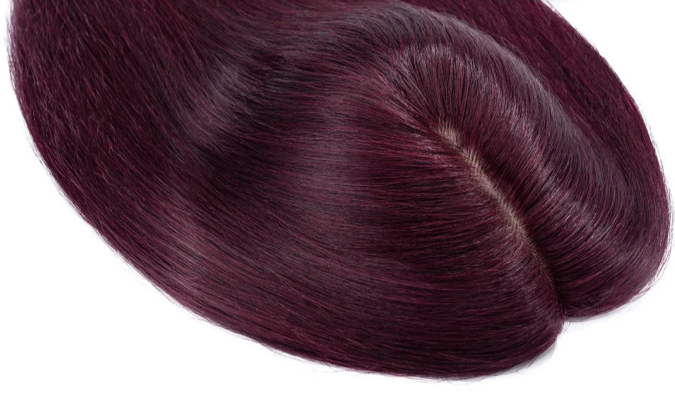 100% Human Hair Topper with Silk Base – Natural Hairline, Tangle-Free, Lightweight & Durable