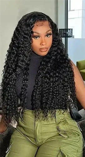 Neddie Curly Lace Front Wig – 100% Hair, Pre-Plucked, 26+ Inch, Glueless, Swiss Lace