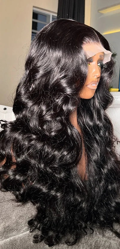 26+ Inch Body Wave Lace Front Wig – Transparent Swiss Lace Human Hair Wig