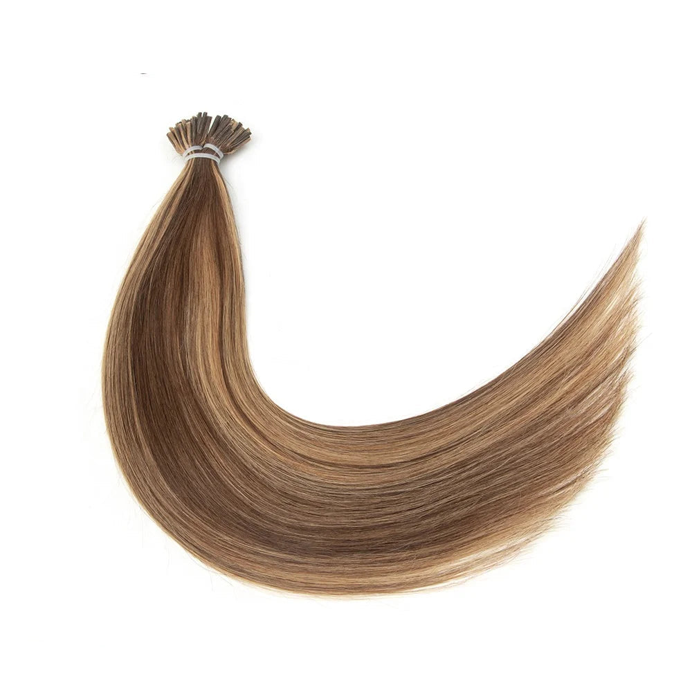 Straight I-Tip Hair Extensions – 0.6g/Strand, Natural Look with 35-45% Longest Hair Proportion