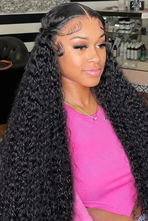 Light Brown Swiss Lace Deep Wave Wig – 100% Human Hair