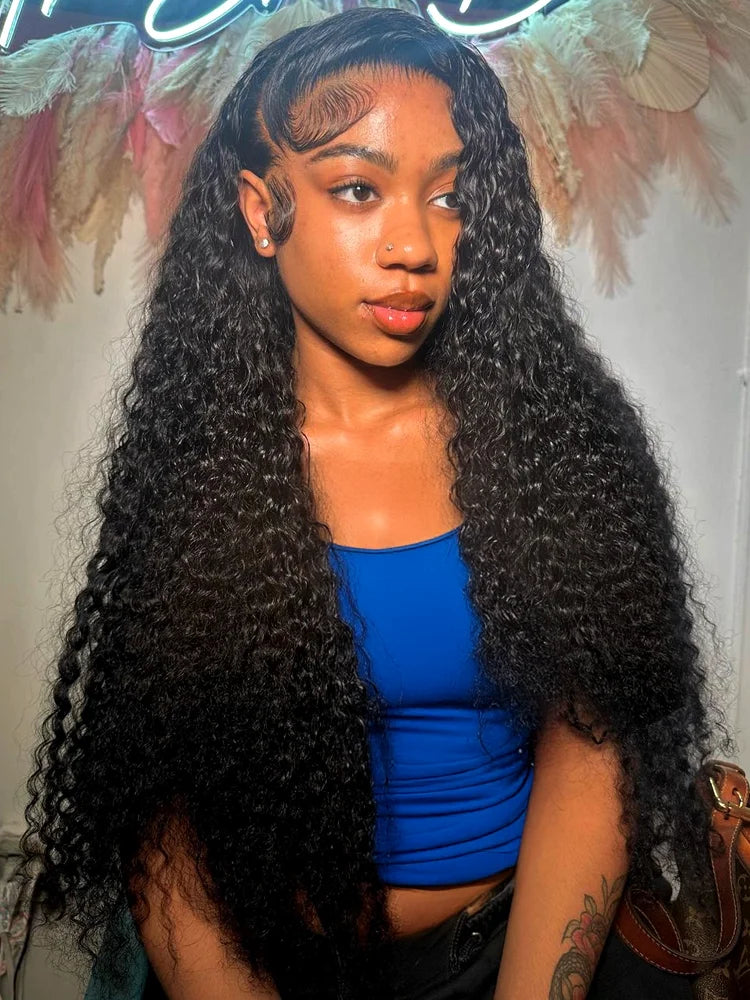 Deep Wave Human Hair Wig – 26+ Inch Transparent Lace Wig for a Natural Look