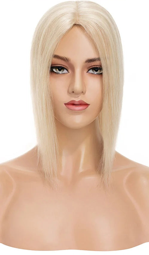 100% Real Human Hair Topper – Straight Silk Base, Natural Hairline, Tangle-Free