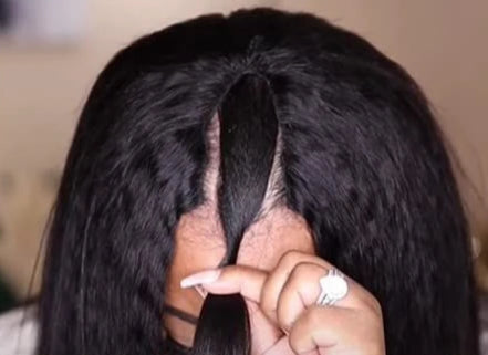 V U Part Wig – 100% Peruvian Human Hair, Natural Look, No Glue, 30-34 Inch Curly Wig for Women