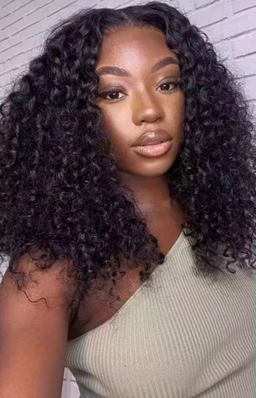 Short Deep Wave Bob Wig – 100% Hair, Transparent Lace, Glueless Design