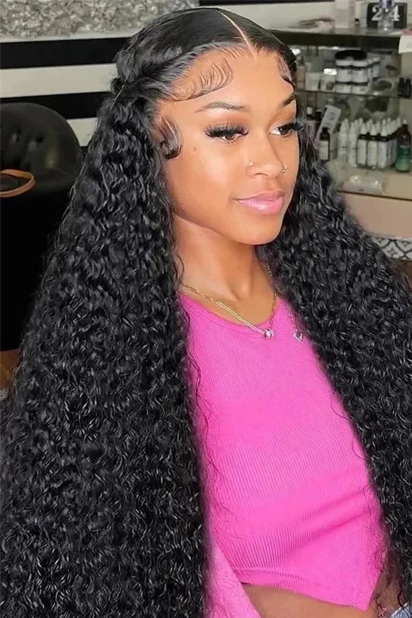 Deep Wave Lace Front Wig – Human Hair, Transparent Lace, 100% Natural