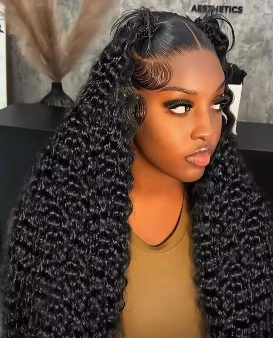 26+ Inch Jerry Curl Lace Front Wig – Transparent Swiss Lace, 100% Hair