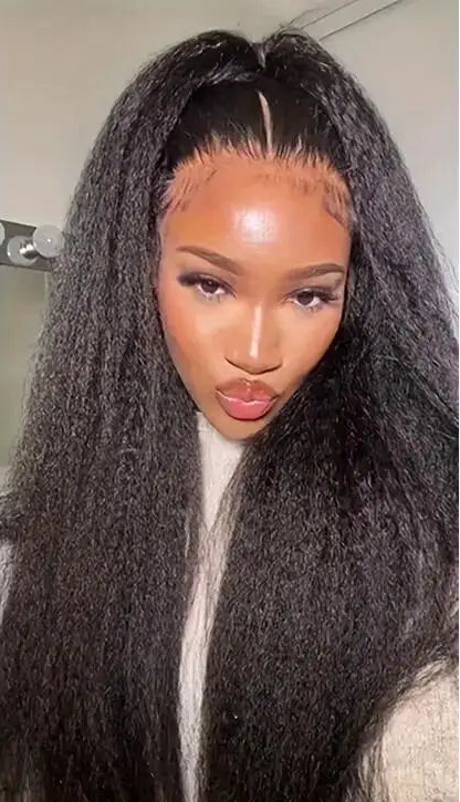 100% Human Hair Kinky Straight Bundles with Frontal – Natural, Versatile & High-Quality Extensions