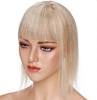 100% Human Hair Topper with Bangs – Straight Style, Natural Hairline, Tangle-Free
