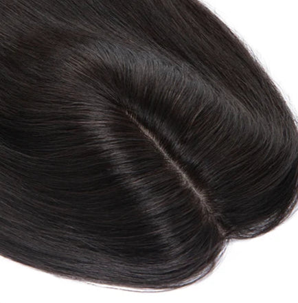 100% Human Hair Topper with Silk Base – Natural Hairline, Tangle-Free, Lightweight & Durable