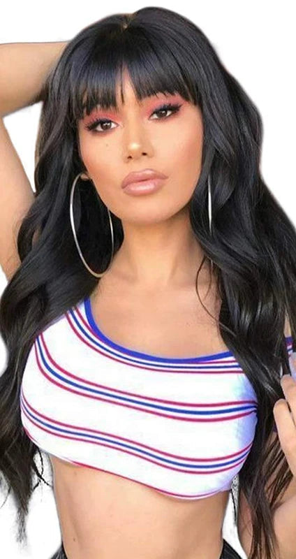 Body Wave Human Hair Lace Front Wig with Bangs – 13x4 Transparent Lace, Glueless, High Density, Available in Multiple Lengths