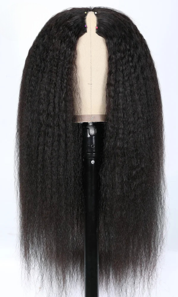 18-24 Inch Kinky Straight Hair Wig – Natural Texture & Dye-Friendly Versatility