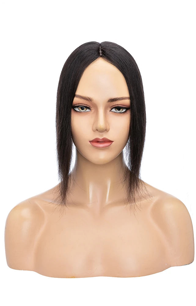 Premium Human Hair Topper – Silk Base, Straight Texture, 13 Color Options