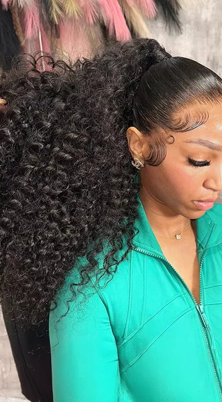 Jerry Curl 360 Full Lace Wig – Long 26+ Inch Transparent Swiss Lace Human Hair Wig