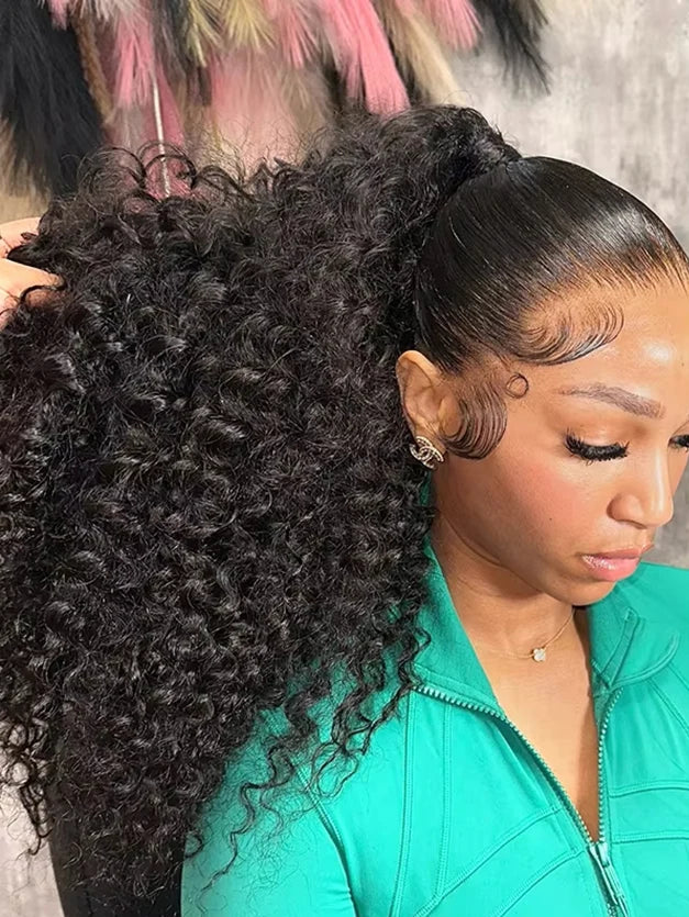 30 Inches 360 Full Lace Curly Wig – HD Transparent Lace, Glueless, Human Hair