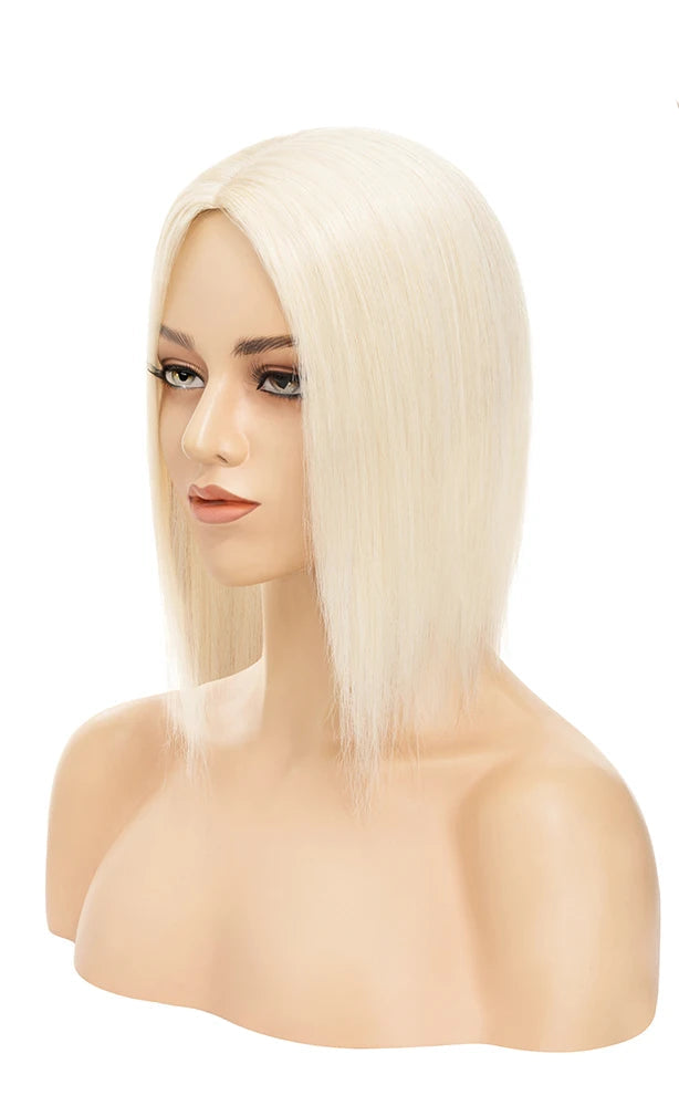 Premium Human Hair Topper – Silk Base, Straight Texture, 13 Color Options