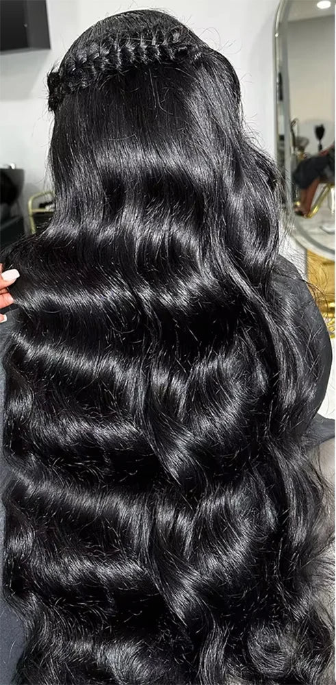 360 Full Lace Body Wave Wig – 100% Human Hair, Transparent Swiss Lace, Pre-Plucked Hairline