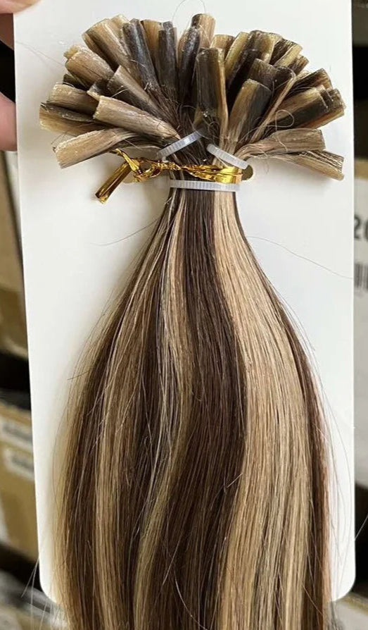 iSheeny U-Tip Human Hair Extensions - Natural Straight Fusion Hair, 12-20 Inches, 50pcs Pack