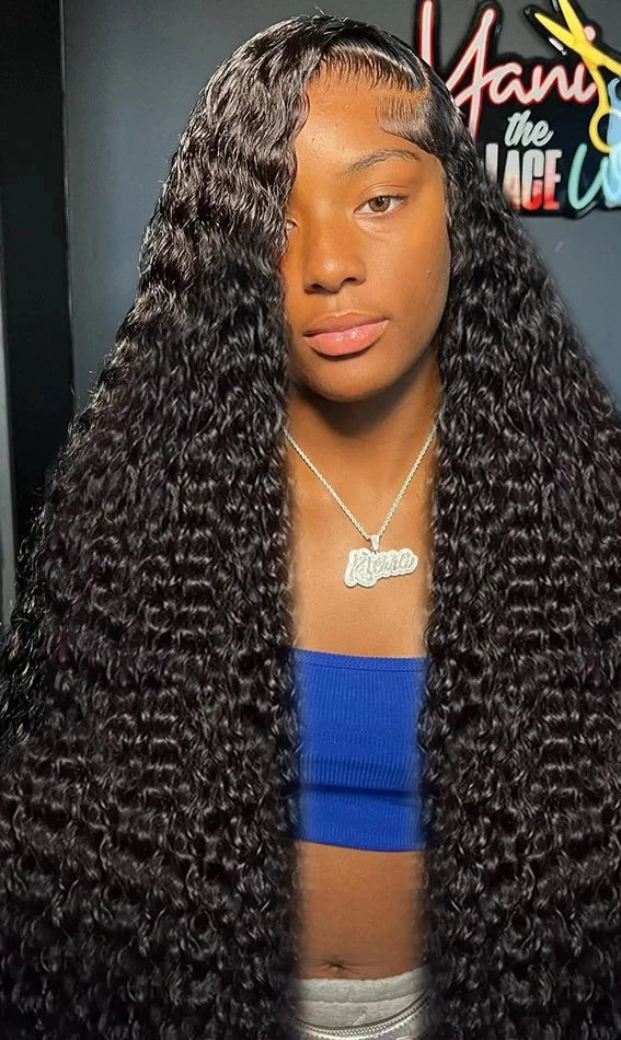 26-Inch Deep Wave Lace Front Wig – Hair, Transparent Swiss Lace, 13x6 & 13x4 Options