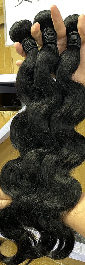 Premium Body Wave Human Hair Weave - Machine Double Weft, No Chemical Processing, Can Be Permed, Suitable for Darker Dying Colors