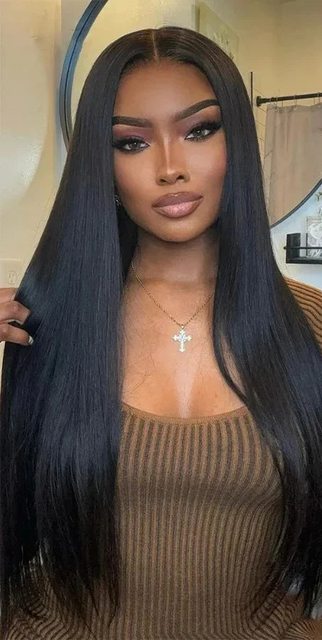 100% Straight Human Hair Weave – Dyeable, Permable, and Chemical-Free Extensions"