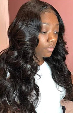 Premium Body Wave 13x6 Lace Wig – Long (26+ Inch), Dark Brown Lace, Human Hair, Hand Tied