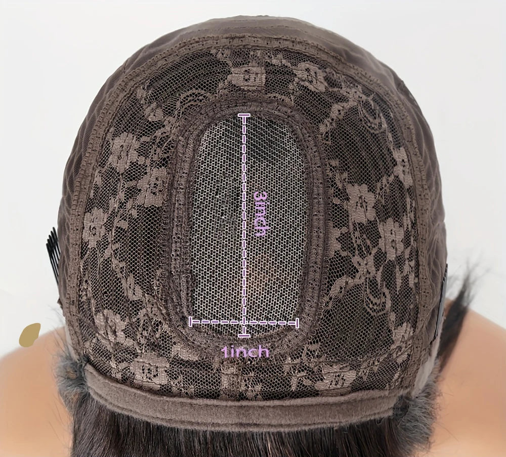 Finros 3x1 Straight Human Hair Wig – Long 26+ Inch, Glueless Pre-Plucked Wig with Bangs