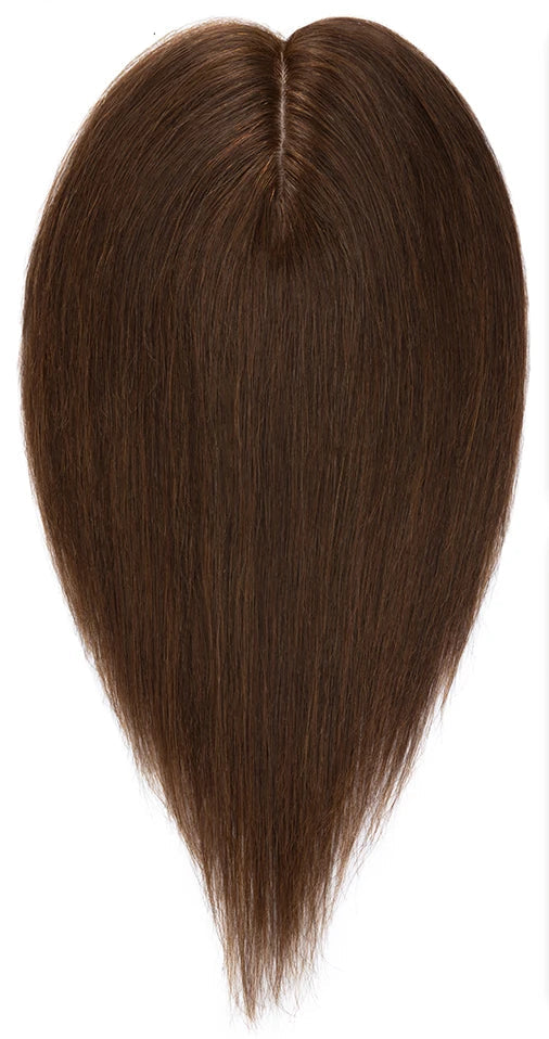 100% Human Hair Topper with Silk Base – Natural Hairline, Tangle-Free, Lightweight & Durable