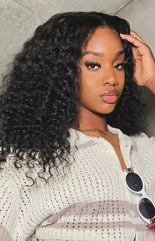 Short Deep Wave Bob Wig – 100% Hair, Transparent Lace, Glueless Design