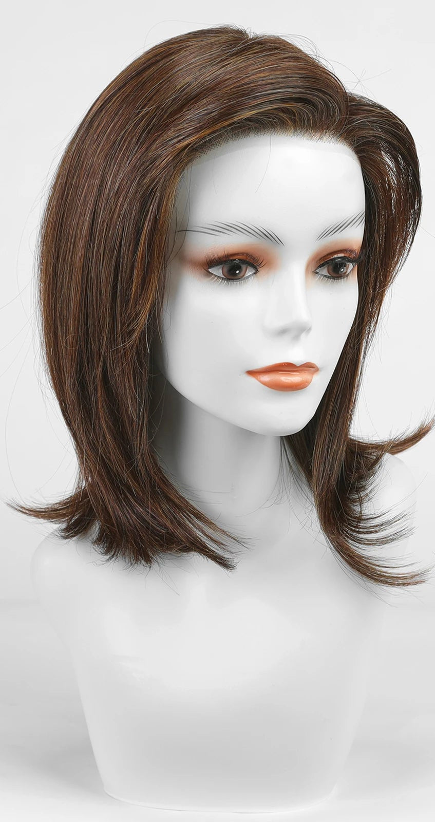 Short Ombre Brown & Golden Futura Lace Front Wig – Heat Resistant Glueless Monofilament Wig