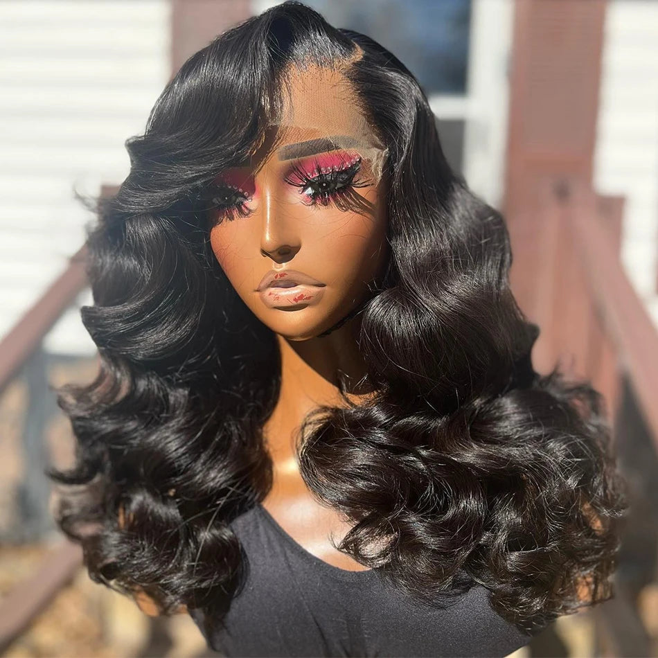 5x5 Silk Top Body Wave Lace Front Wig – Hair, Natural Black