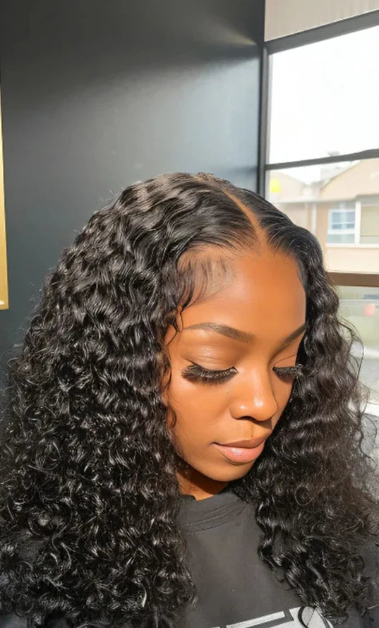 Short Deep Wave Lace Front Wig – Hair, Natural Look, Transparent Lace