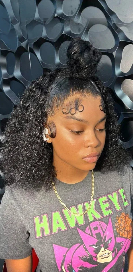 Short Deep Wave Lace Front Wig – Hair, Pre-Plucked, 4x4, 5x5, 13x4 & 13x6 Options