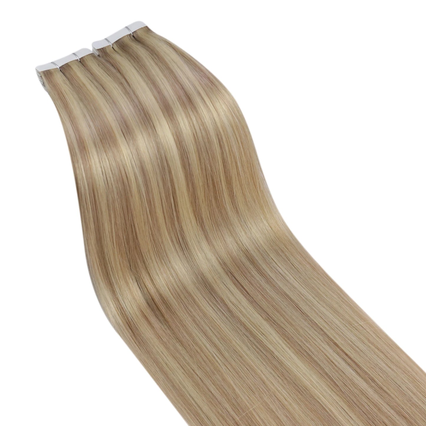100% Real Human Remy Tape-In Hair Extensions – Straight, Natural Hair – 12-24 Inch, 20 Pieces, Seamless Skin Weft