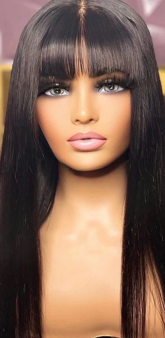 26-Inch Straight Hair Wig – Light Brown Swiss Lace, Dye-Friendly