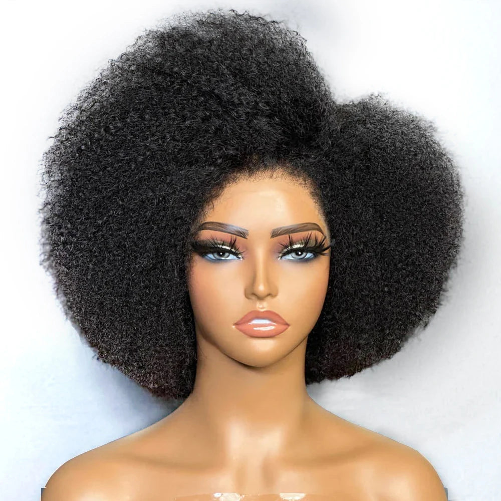 Curly Lace Front Wig – 100% Human Hair, Natural Curly Texture, 4-16 Inch, Transparent Lace, Permable