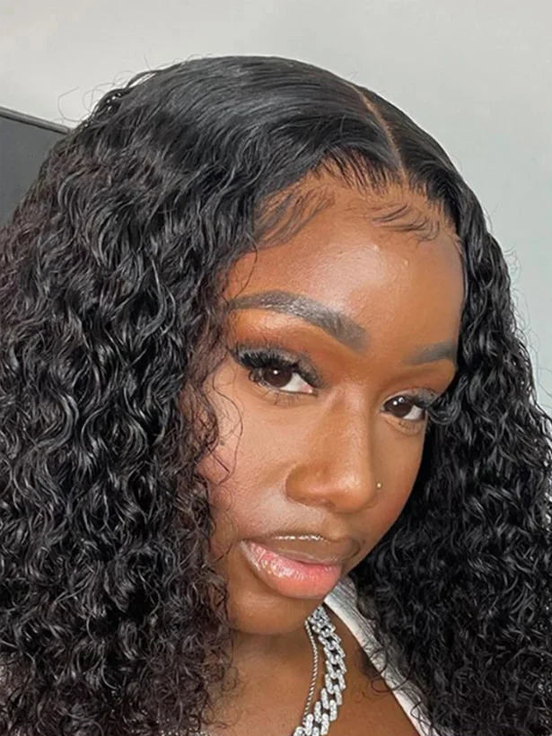 Short Deep Wave Bob Wig – 100% Hair, Transparent Lace, Glueless Design