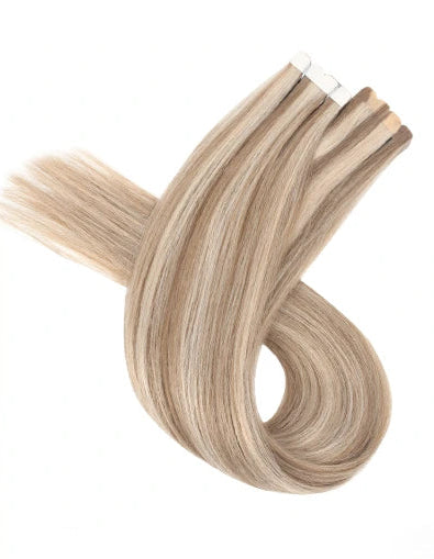 Neitsi Mini Tape-In Human Hair Extensions | Straight Skin Weft | Black, Brown & Blonde | 100% Real Hair | 12-18 Inches