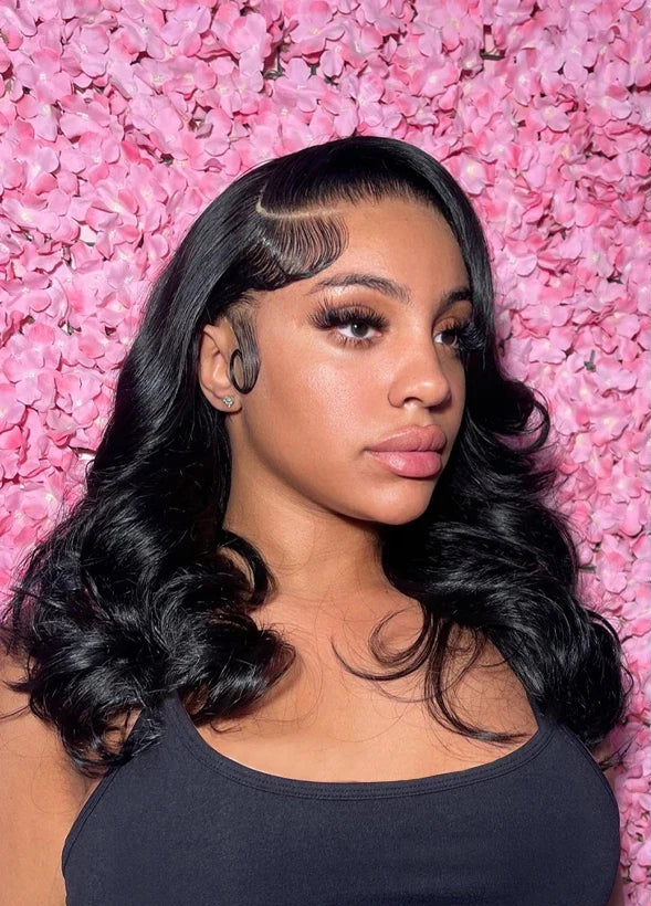 5x5 Silk Top Body Wave Lace Front Wig – Hair, Natural Black