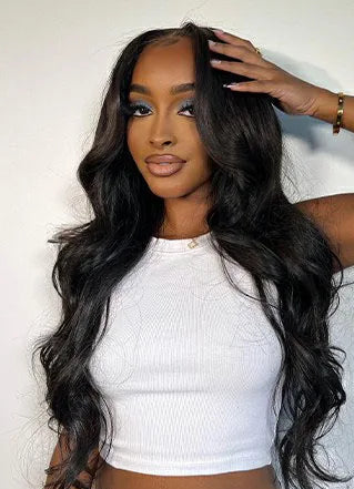 13x6 Lace Front Body Wave Human Hair Wig – 100% Virgin Human Hair, 26"+ Long Length, Natural Pre-Plucked Hairline, Transparent Swiss Lace
