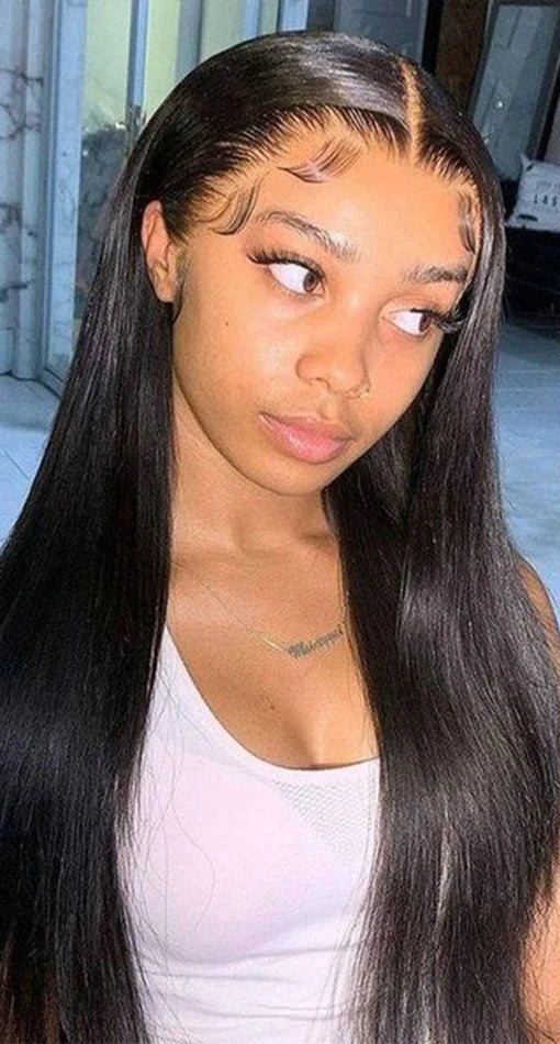 Bone Straight HD Transparent Lace Front Wig – Human Hair 360 Full Lace Wig for Women