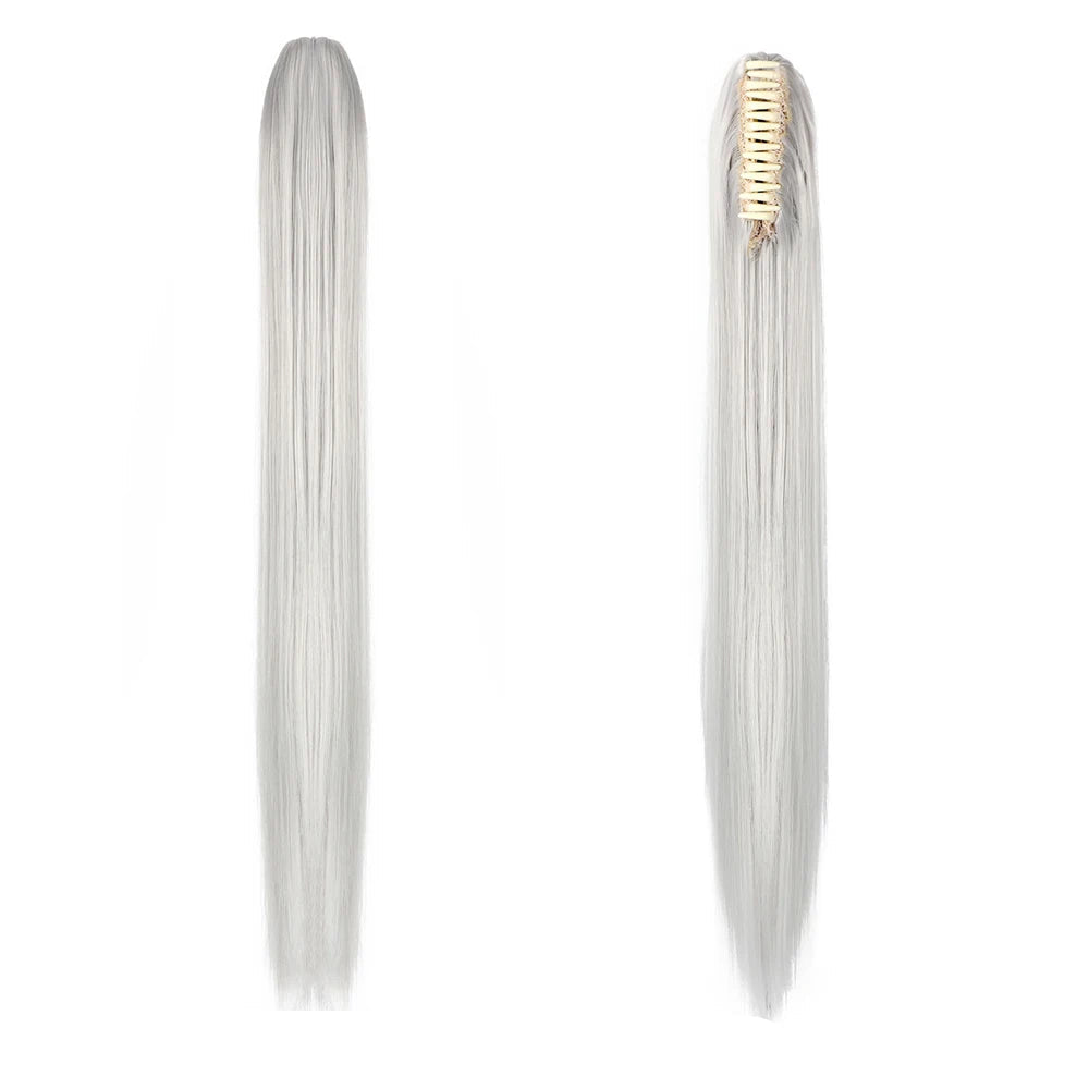 Kinky Straight Clip-In Hair Extension – High-Temperature Fiber, Pure Color, 140g